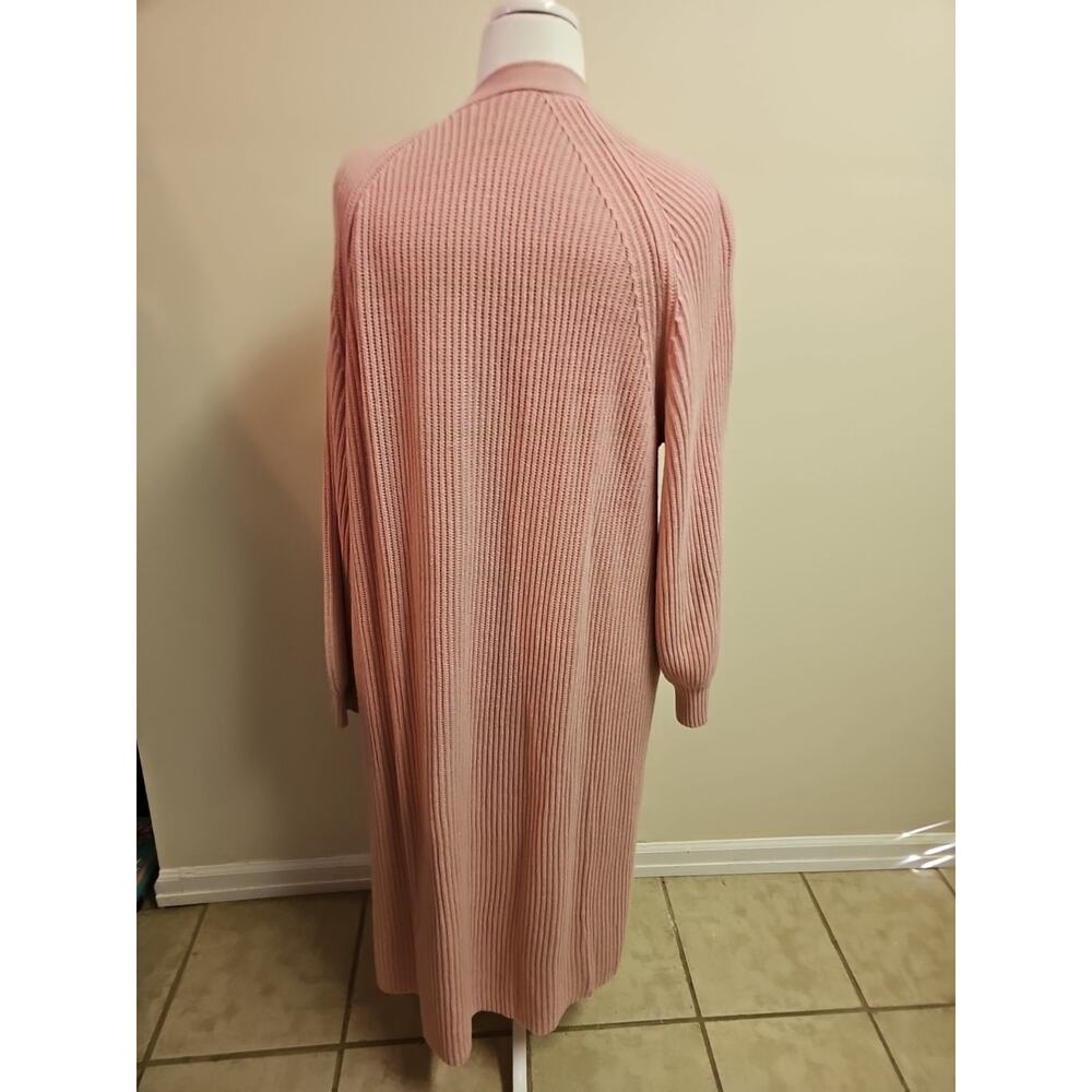 Venus Pink Full Length Maxi Open Duster Cardigan Plus SZ 1X Feminine Coquette - Picture 5 of 7